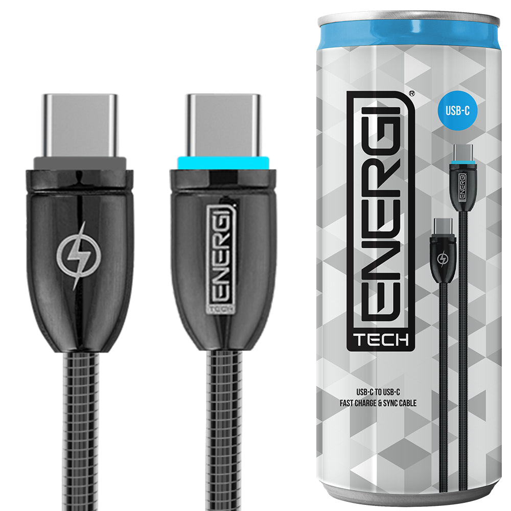 Tech Energi® USB-C to USB-C PD (Up to 60W) Charge & Sync USB Cable