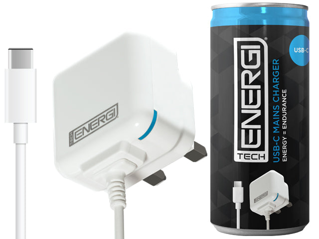 Tech Energi® USB-C UK Mains Charger