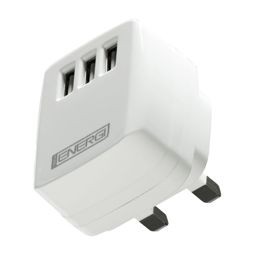 Tech Energi® 3.1Amp Triple USB UK Mains Charger