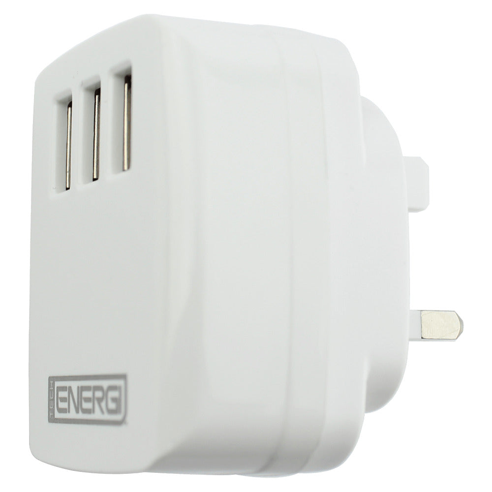 Tech Energi® 3.1Amp Triple USB UK Mains Charger