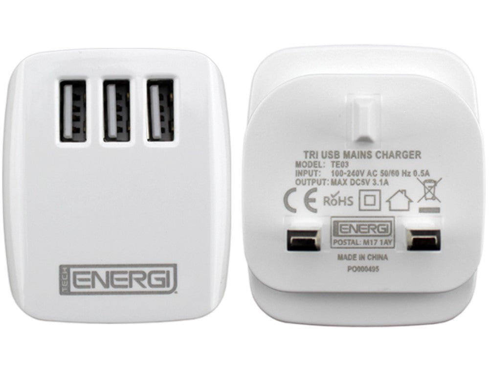 Tech Energi® UK USB-C Family Triple Pack