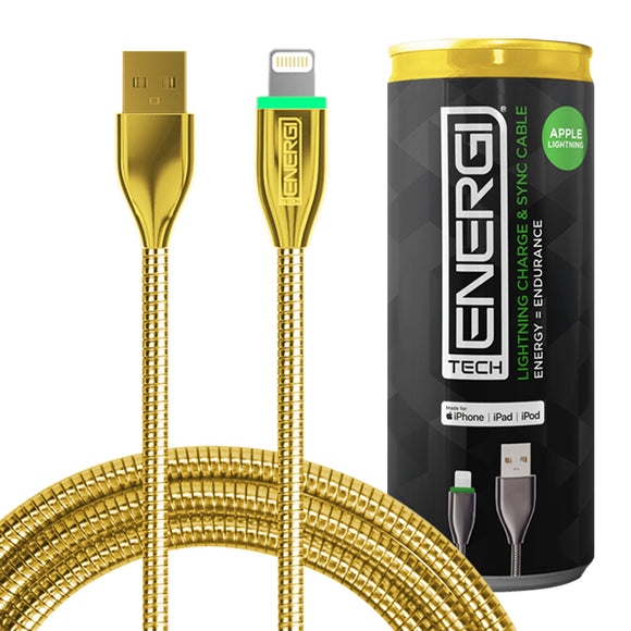 Tech Energi® x 24K Klub® Apple Lightning Charge & Sync USB Cable