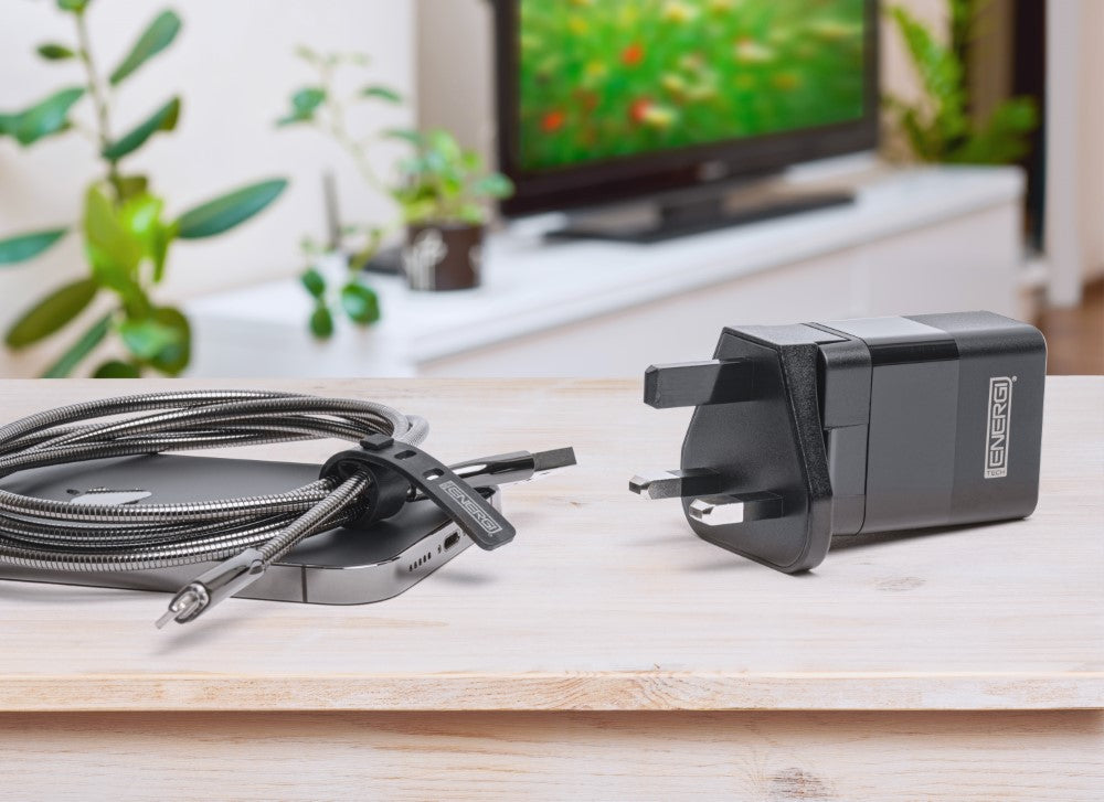 Tech Energi® 20W 3A PD Dual USB/USB-C Travel Mains Charger