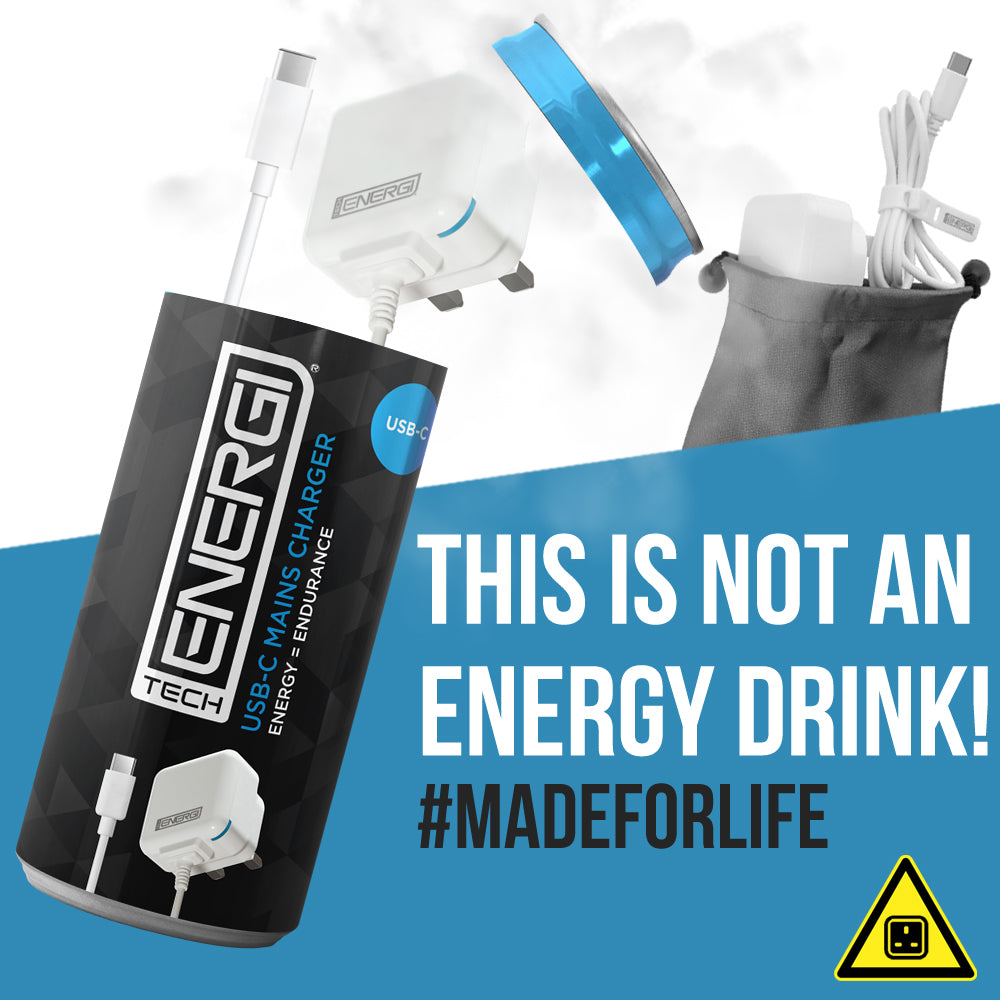 Tech Energi® USB-C UK Mains Charger