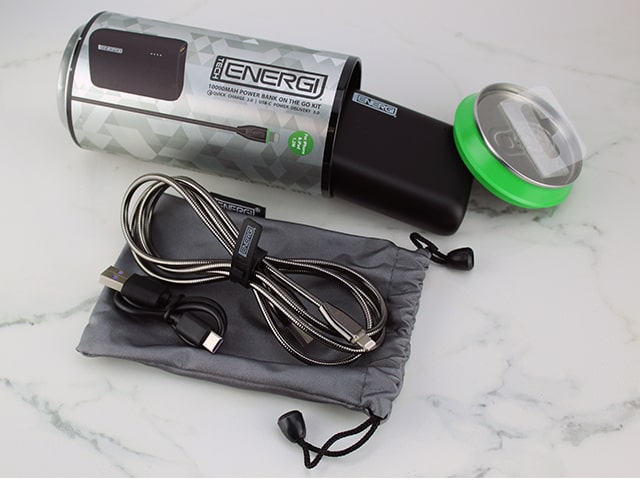 Tech Energi® TE100 PD Lightning 10000mAh Power Bank On the Go Kit