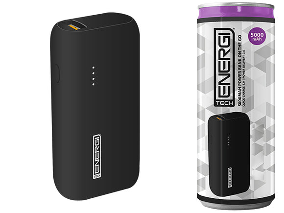 Tech Energi® TE50 PD (Power Delivery) QC 3.0 (Quick Charge) 5000mAh Power Bank On the Go