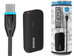 Tech Energi® TE50 PD (Power Delivery) QC 3.0 (Quick Charge) USB-C 5000mAh Power Bank On the Go Kit
