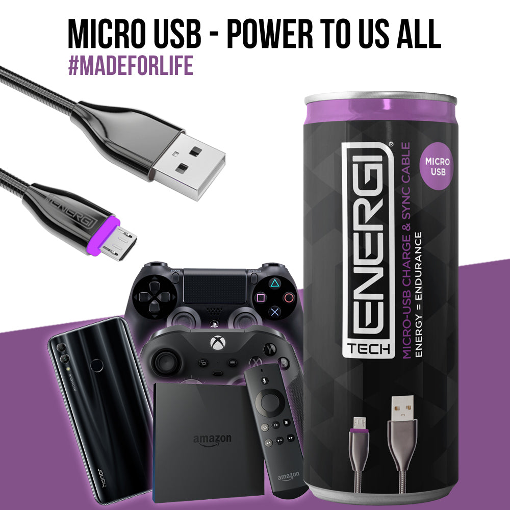 Tech Energi® Micro USB Charge & Sync USB Cable
